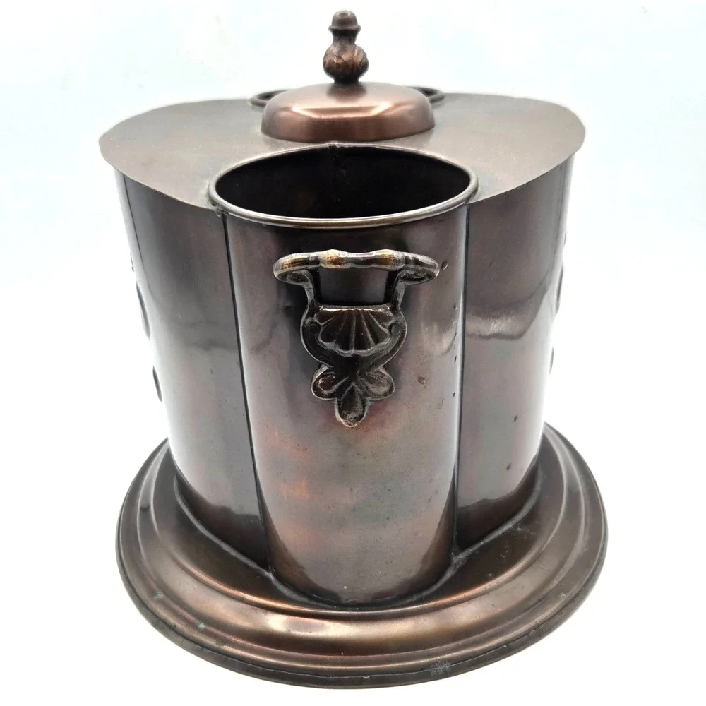 VINTAGE Fleur de Lis Double Bottle Wine Cooler Champagne Bucket Barware